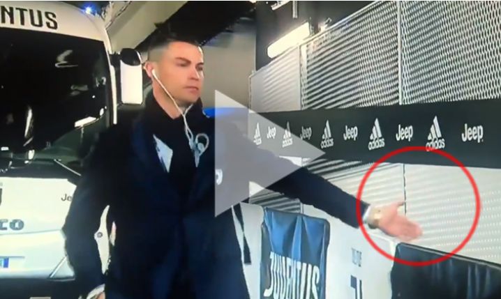 Ronaldo zbija piątki z kibicami przed meczem... :D [VIDEO]